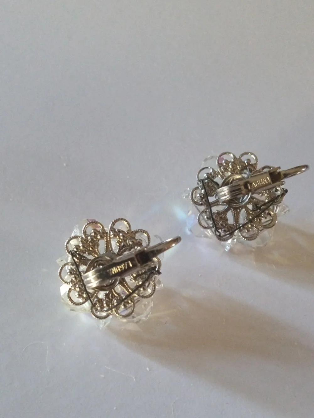 Vintage Crystal Bead Clip On Earrings - SIGNED Laguna - Picture 5 of 5